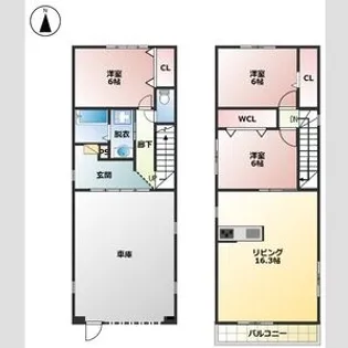 愛知県名古屋市中村区東宿町2丁目【一戸建】の間取り