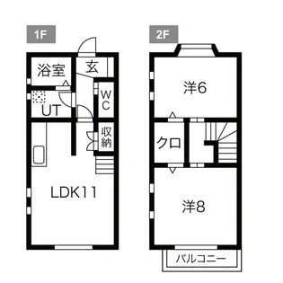 愛知県春日井市宮町3丁目【テラスハウス】の間取り