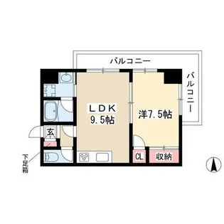 ゴールドハイツ渡辺【808号室】の間取り