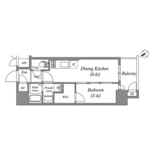 エステムコート名古屋新栄Ⅳネスト【6階】の間取り
