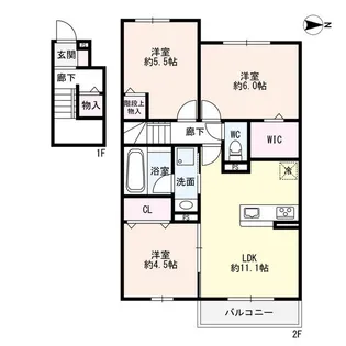 ソレイユ鴻の巣【2階】の間取り