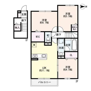ソレイユ鴻の巣【2階】の間取り