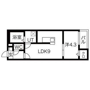 ルピナス【201【0部屋】号室】の間取り