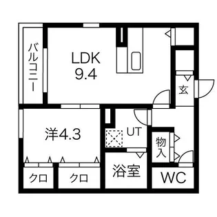 Yuzuriha名駅西【301号室】の間取り