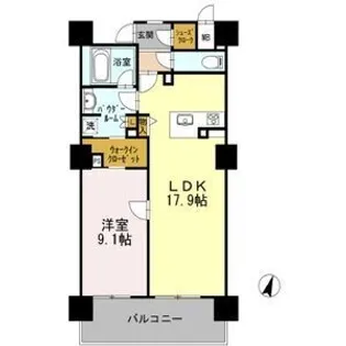 ロイヤルパークスERささしま【12階】の間取り