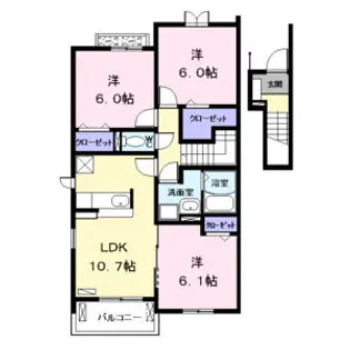 グランディール西囲 C棟【2階】の間取り