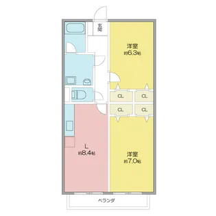 コーポ多津【2階】の間取り