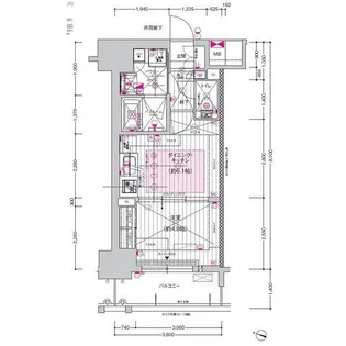 プレサンス ロジェ 名古屋駅 GATE FRONT【8階】の間取り