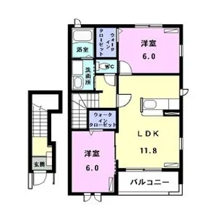 グラース【2階】の間取り