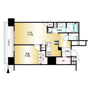 プラウドタワー名古屋錦【16階】の間取り