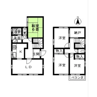 愛知県名古屋市名東区亀の井3丁目【一戸建】の間取り