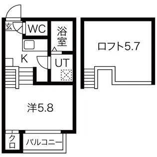 ルシエルメゾネット志賀本通【202号室】の間取り