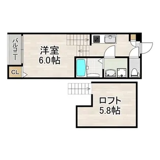 ルーナ本陣【102号室】の間取り