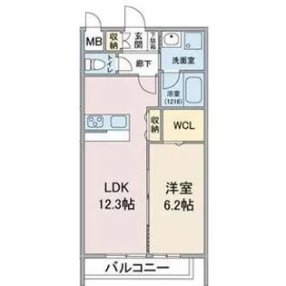 キューブ黄金【2階】の間取り