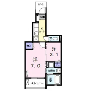 freshly(フレッシュリー【102号室】の間取り