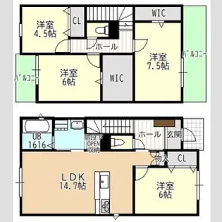 愛知県名古屋市守山区金屋2丁目【一戸建】の間取り