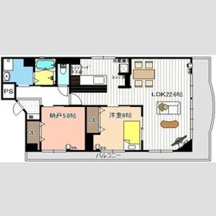 サンハイツヒロ【002B号室】の間取り