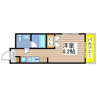 グランデ六番町【205号室】の間取り