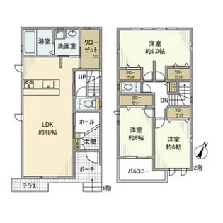 愛知県名古屋市天白区植田山4丁目【一戸建】の間取り