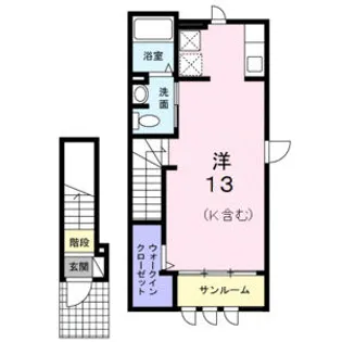 シャルマン 藍【2階】の間取り