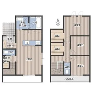 愛知県名古屋市北区西味鋺1丁目【一戸建】の間取り