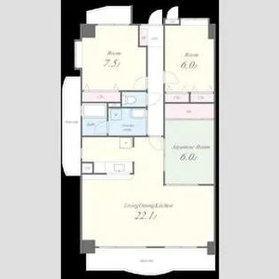 リーフマンション グランディア【410号室】の間取り