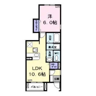 ラルジュツカサ プロシャン【1階】の間取り