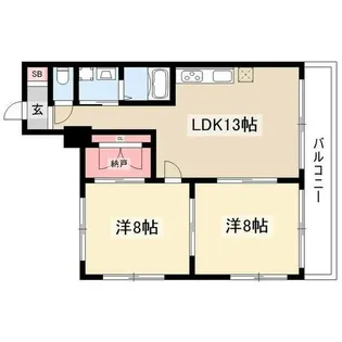 ゴールドハイツ渡辺【5階】の間取り