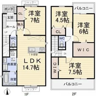 愛知県春日井市西本町3丁目【一戸建】の間取り