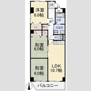 エクセル旭【2階】の間取り