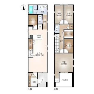 愛知県名古屋市守山区新守町【一戸建】の間取り