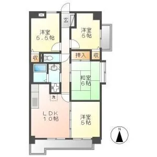 サンメゾン八熊【1105号室】の間取り