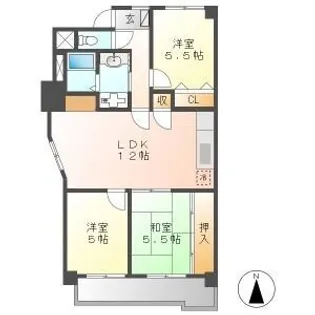 サンメゾン八熊【402号室】の間取り