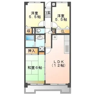 サンメゾン八熊【8階】の間取り