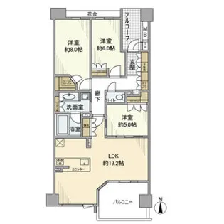 ゼスタ鶴舞【202号室】の間取り