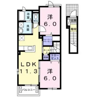 カーサ・スクーデリアⅡ【2階】の間取り