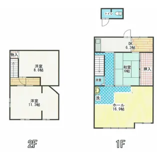 愛知県名古屋市南区本星崎町字町【一戸建】の間取り