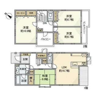 愛知県名古屋市名東区貴船3丁目【一戸建】の間取り