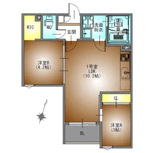 REGALEST観音【2階】の間取り