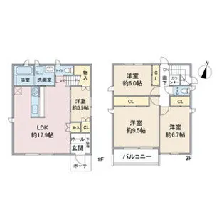 バンクーバー1121勢子坊【2階】の間取り