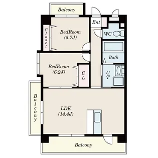S-FORT西郊通【7階】の間取り