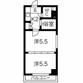 オアシス日向【501号室】の間取り