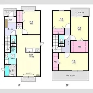 愛知県名古屋市港区宝神2丁目【一戸建】の間取り