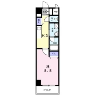 ニューシティアパートメンツ円上町【8階】の間取り