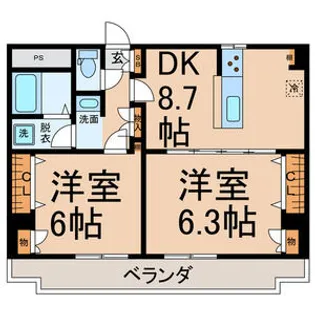 メゾン幅下【3階】の間取り