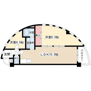 シーズンコート神丘【4階】の間取り