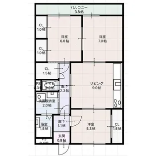 プラーンソレイユ池見【2階】の間取り