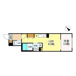 LUORE黒川EAST【E4号室】の間取り