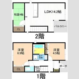 愛知県名古屋市港区当知町7丁目【一戸建】の間取り