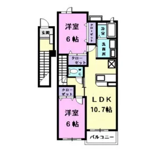 カルムメゾンⅠ【2階】の間取り